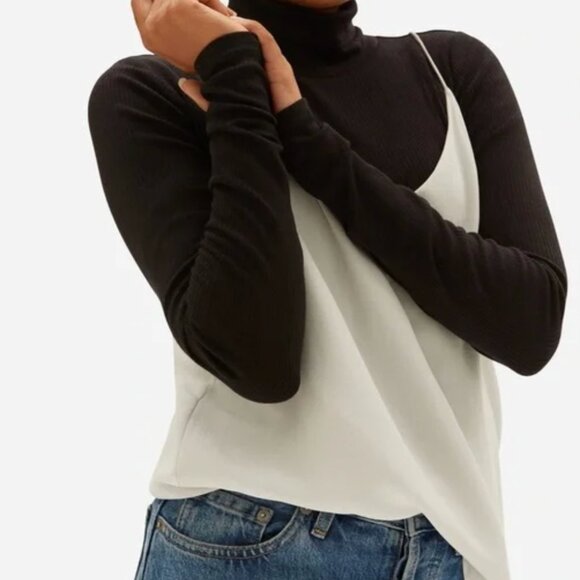 100% SILK NWT Everlane “The Clean Silk Cami” Light Grey Camisole Top - Picture 4 of 6